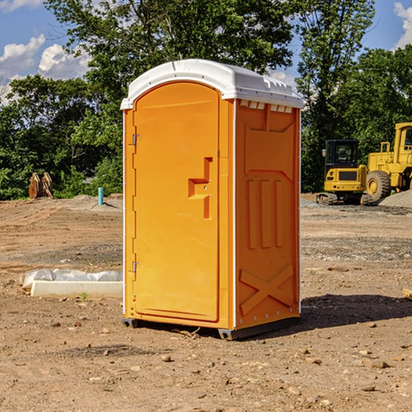 how often are the portable restrooms cleaned and serviced during a rental period in Duckwater